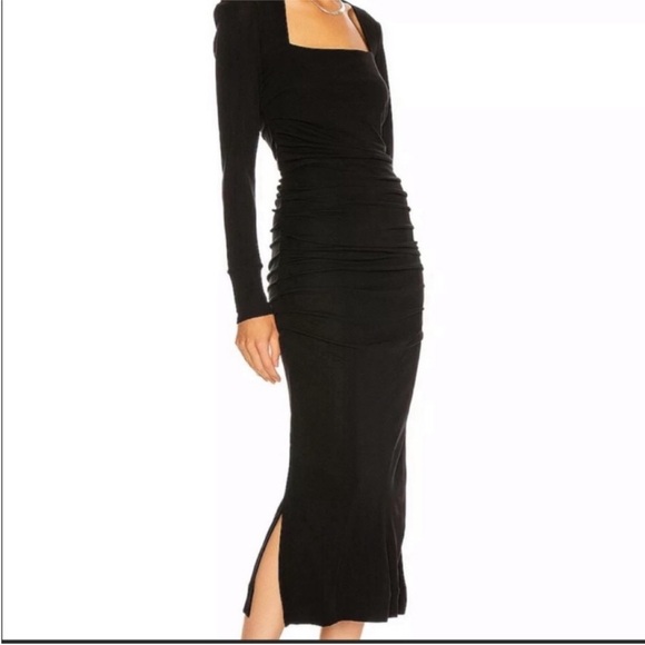 GANNI Ruched crepe midi dress - Picture 7 of 16